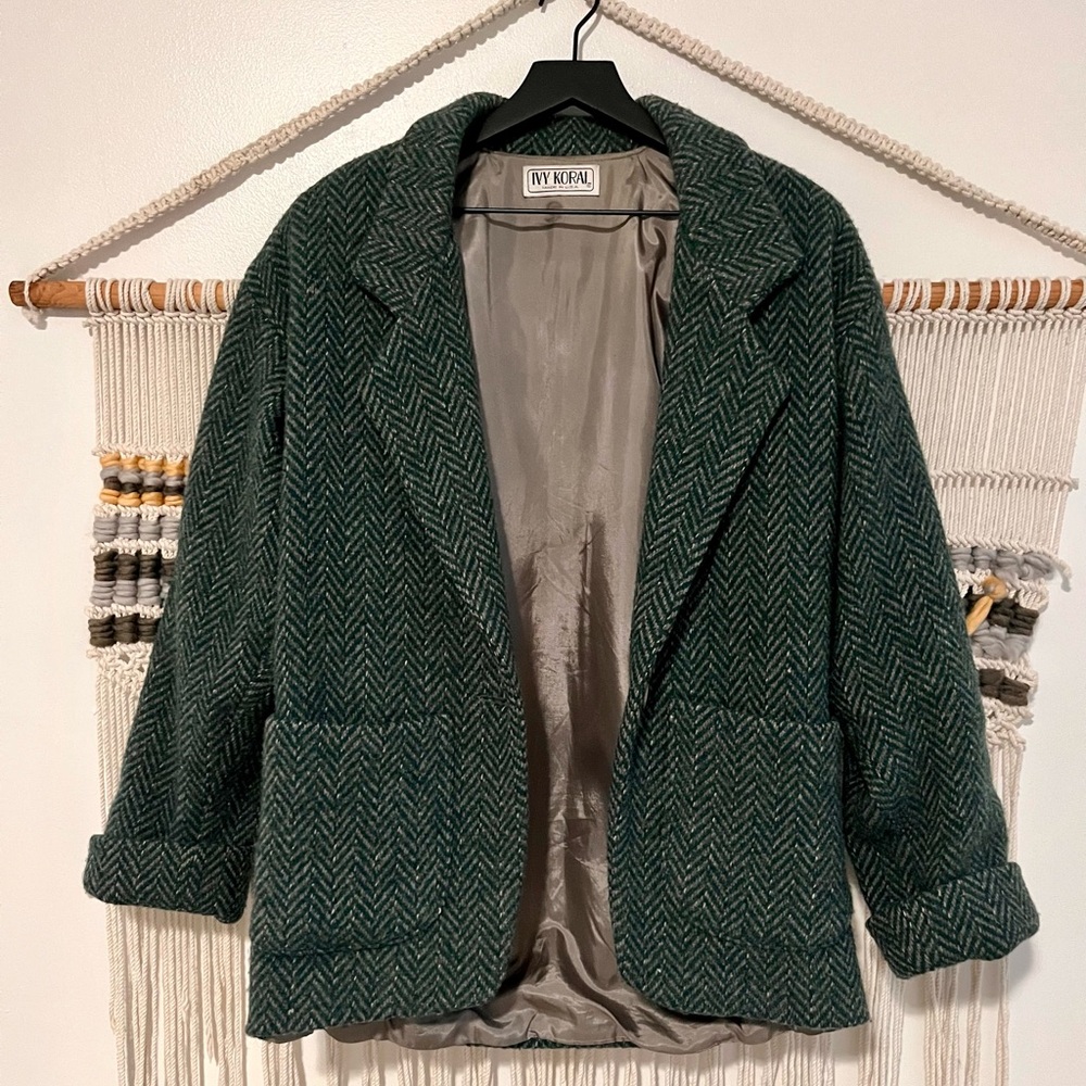 Vintage Ivy Koral Herringbone Women's Wool Coat